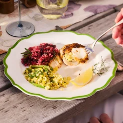 Caskata Dinnerware|Stella Scalloped Verde Dinner Plate