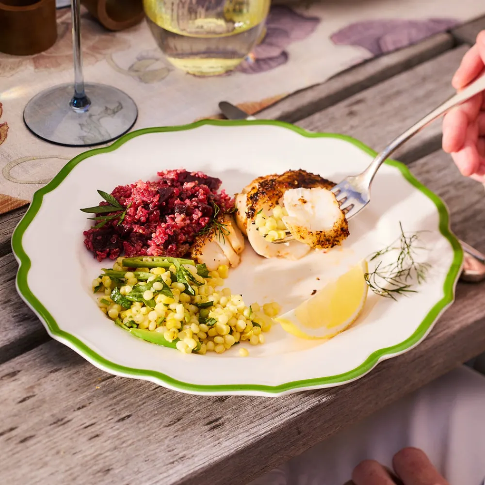 Caskata Dinnerware|Stella Scalloped Verde Dinner Plate