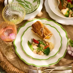 Caskata Dinnerware|Stella Scalloped Verde Salad Plate