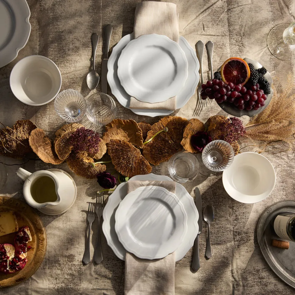 Caskata Dinnerware|Stella Scalloped White Dinner Plate