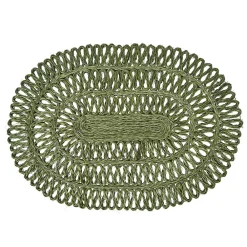 Juliska Place Settings & Linens|Straw Loop Oval Placemat in Seagrass