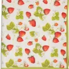 Loulou La Dune Place Settings & Linens|Strawberry Fields Tablecloth with Green Trim