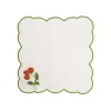 Loulou La Dune Place Settings & Linens|Strawberry Placemat and Napkin Set in Green