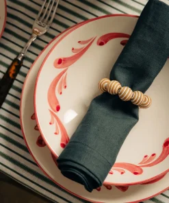Rebecca Udall Place Settings & Linens|Striped Napkin Rings in Tobacco, Set of 4