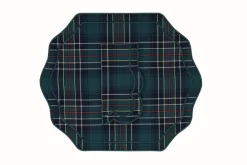 TriChi Design Place Settings & Linens|Stucco Green Tartan Napkin and Placemat, Set of 2