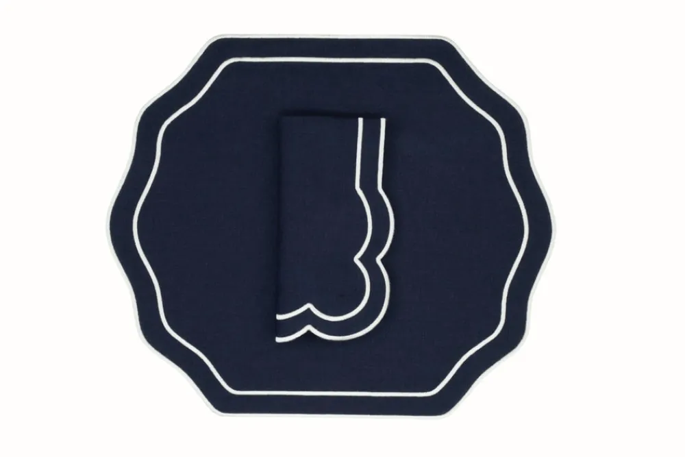 TriChi Design Place Settings & Linens|Stucco Linen Napkin and Placemat Eclipse, Set of 2