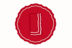 TriChi Design Place Settings & Linens|Stucco Red Linen Napkin and Placemat, Set of 2