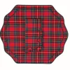 TriChi Design Place Settings & Linens|Stucco Red Tartan Napkin and Placemat, Set of 2