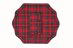 TriChi Design Place Settings & Linens|Stucco Red Tartan Napkin and Placemat, Set of 2