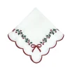 Flying Sheep Country Place Settings & Linens|Studio Collection - Linen: Holly & Bows in Napkin, Set of 4