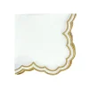 Flying Sheep Country Place Settings & Linens|Studio Collection Lillian Napkin in White/Gold, Set of 4