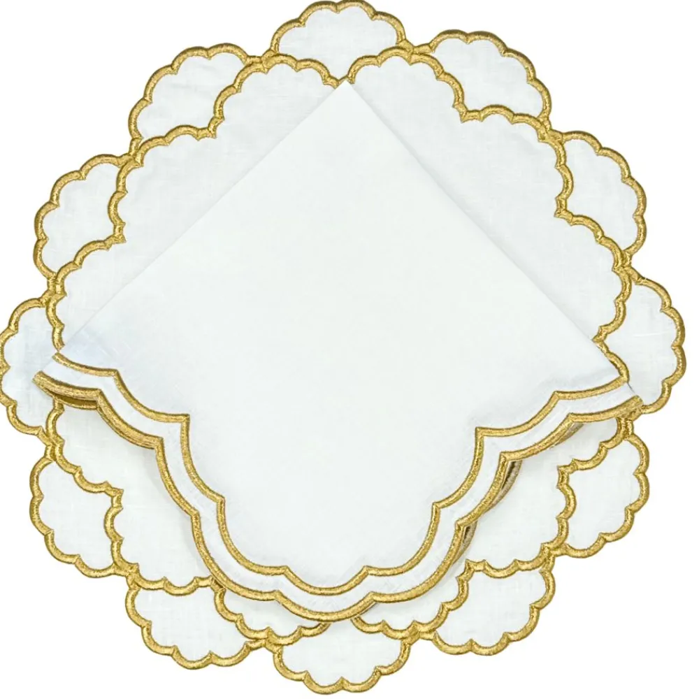 Flying Sheep Country Place Settings & Linens|Studio Collection Lillian Placemat in Gold, Set of 4