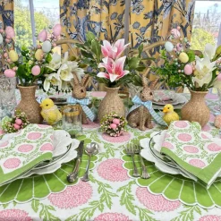 Flying Sheep Country Place Settings & Linens|Studio Collection: Pippa Placemat in Green & White, Set of 4