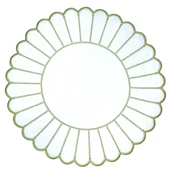 Flying Sheep Country Place Settings & Linens|Studio Collection Pippa Placemat in White/Green, Set of 4