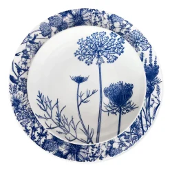 Caskata Dinnerware|Summer Blues Rimmed Dinner Plate Blue