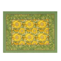 Couleur Nature Place Settings & Linens|Sunflower Mats in Yellow & Green, Set of 6