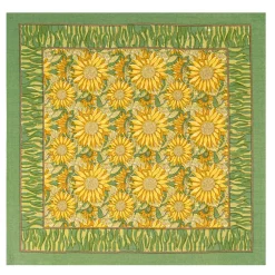Couleur Nature Place Settings & Linens|Sunflower Napkins in Yellow & Green, Set of 6