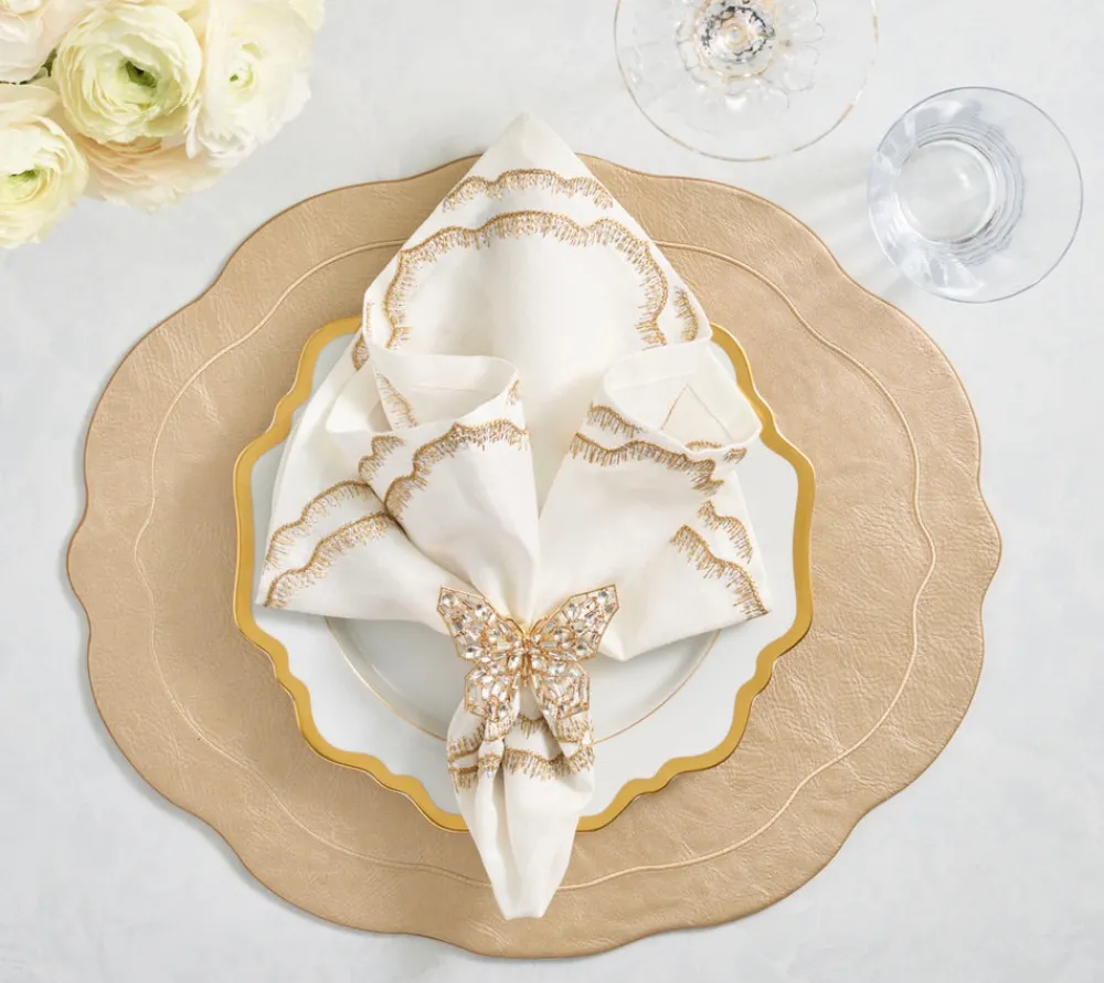 Kim Seybert Place Settings & Linens|Tailored Placemats in Gold, Set of 4