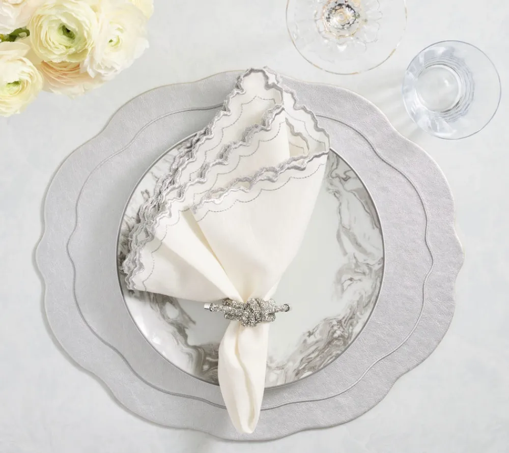 Kim Seybert Place Settings & Linens|Tailored Placemats in Silver, Set of 4