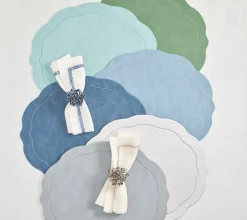 Kim Seybert Place Settings & Linens|Tailored Placemats in Steel Gray, Set of 4