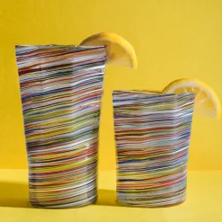 Craft Advisory Glassware|Tall Hand Blown Tumbler in Multi, Set of 6