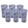 Craft Advisory Glassware|Tall Hand Blown Tumbler in Indigo Mix, Set of 6