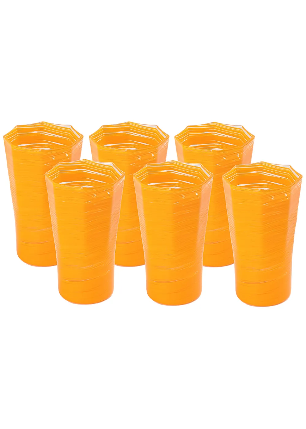 Craft Advisory Glassware|Tall Hand Blown Tumbler in Corn, Set of 6