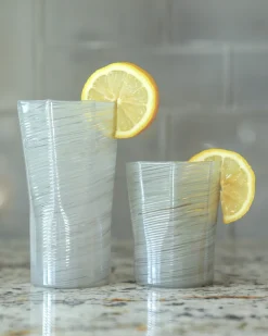 Craft Advisory Glassware|Tall Hand Blown Tumbler in Grey, Set of 6