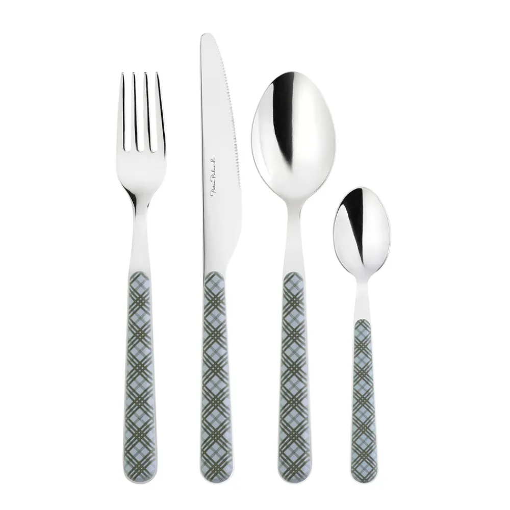Petra Palumbo Flatware|Tartan Cutlery in Blue, Set of 4