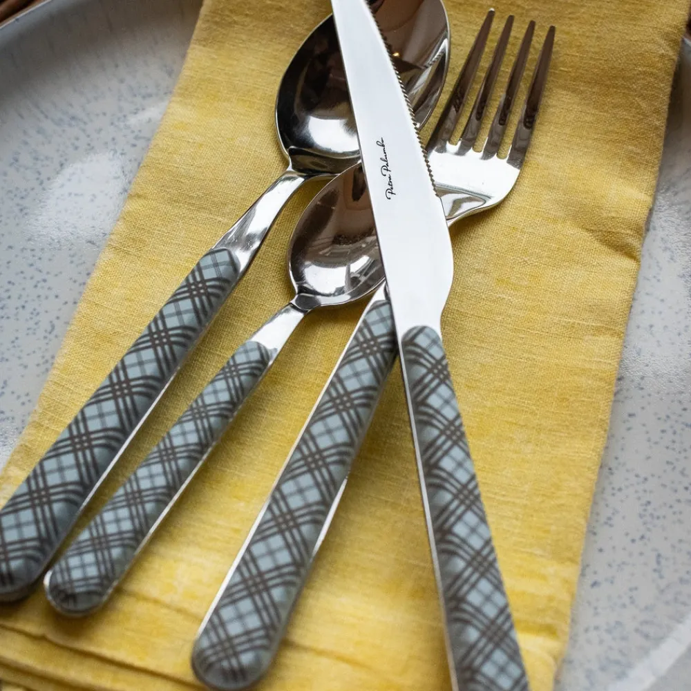 Petra Palumbo Flatware|Tartan Cutlery in Blue, Set of 4