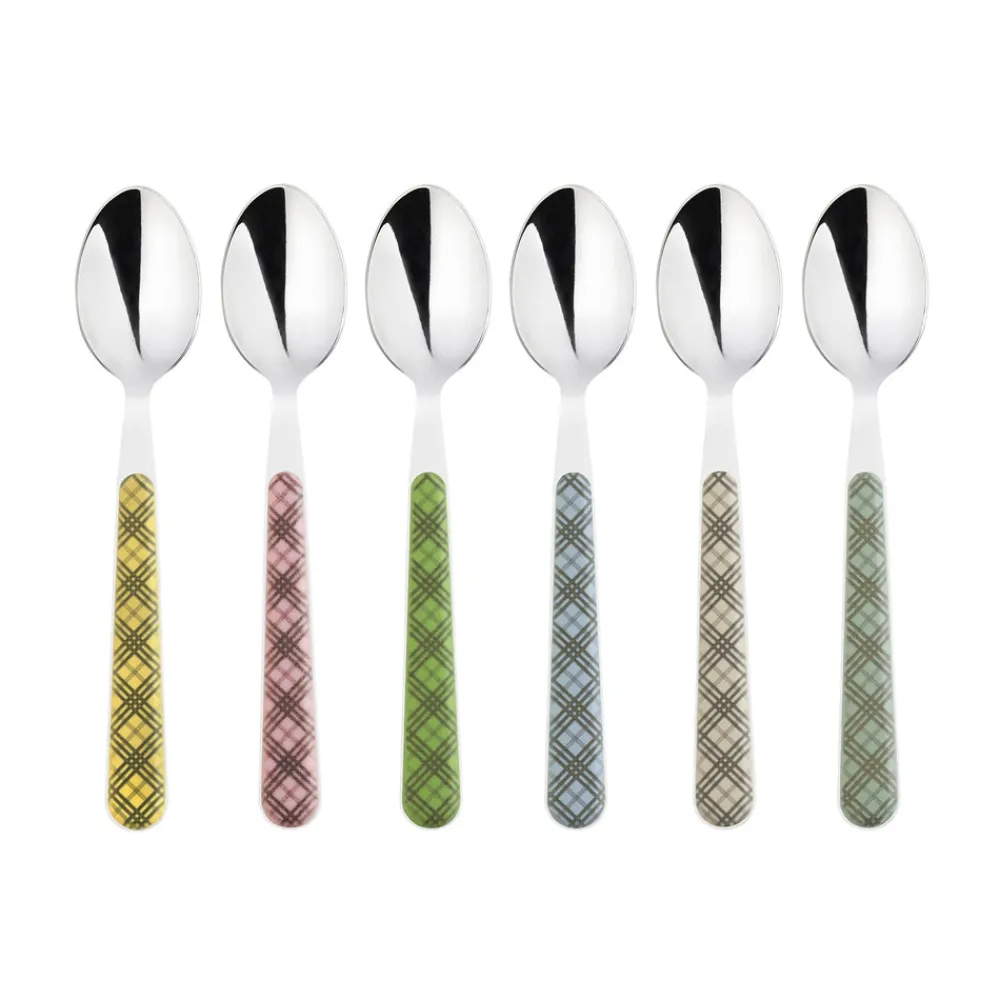 Petra Palumbo Flatware|Tartan Teaspoons Mixed, Set of 6