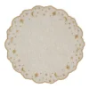 Loulou La Dune Place Settings & Linens|The Astral Linen Placemat in Natural Linen and Gold Embroidery