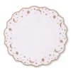 Loulou La Dune Place Settings & Linens|The Astral Linen Placemat in White Linen and Gold Embroidery