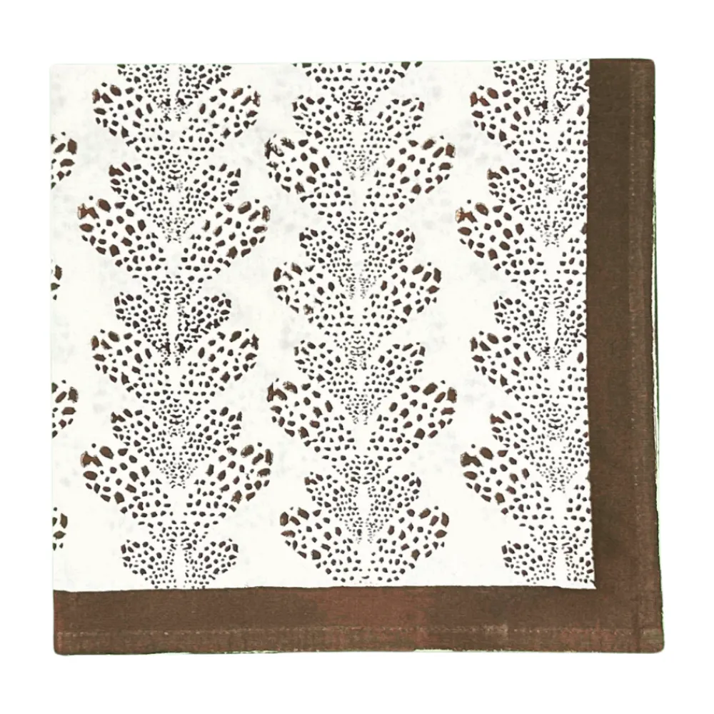 Flying Sheep Country Place Settings & Linens|The Kelli Napkin in Dark Cocoa, Set of 4