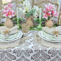 Flying Sheep Country Place Settings & Linens|The Kelli Tablecloth in Dark Cocoa