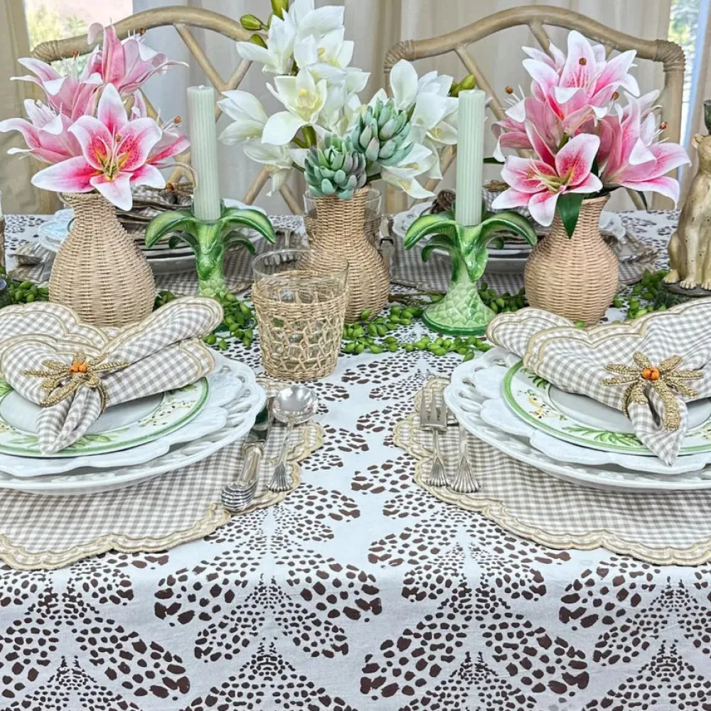 Flying Sheep Country Place Settings & Linens|The Kelli Tablecloth in Dark Cocoa