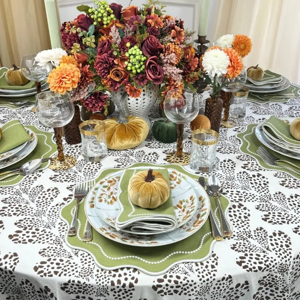 Flying Sheep Country Place Settings & Linens|The Kelli Tablecloth in Dark Cocoa