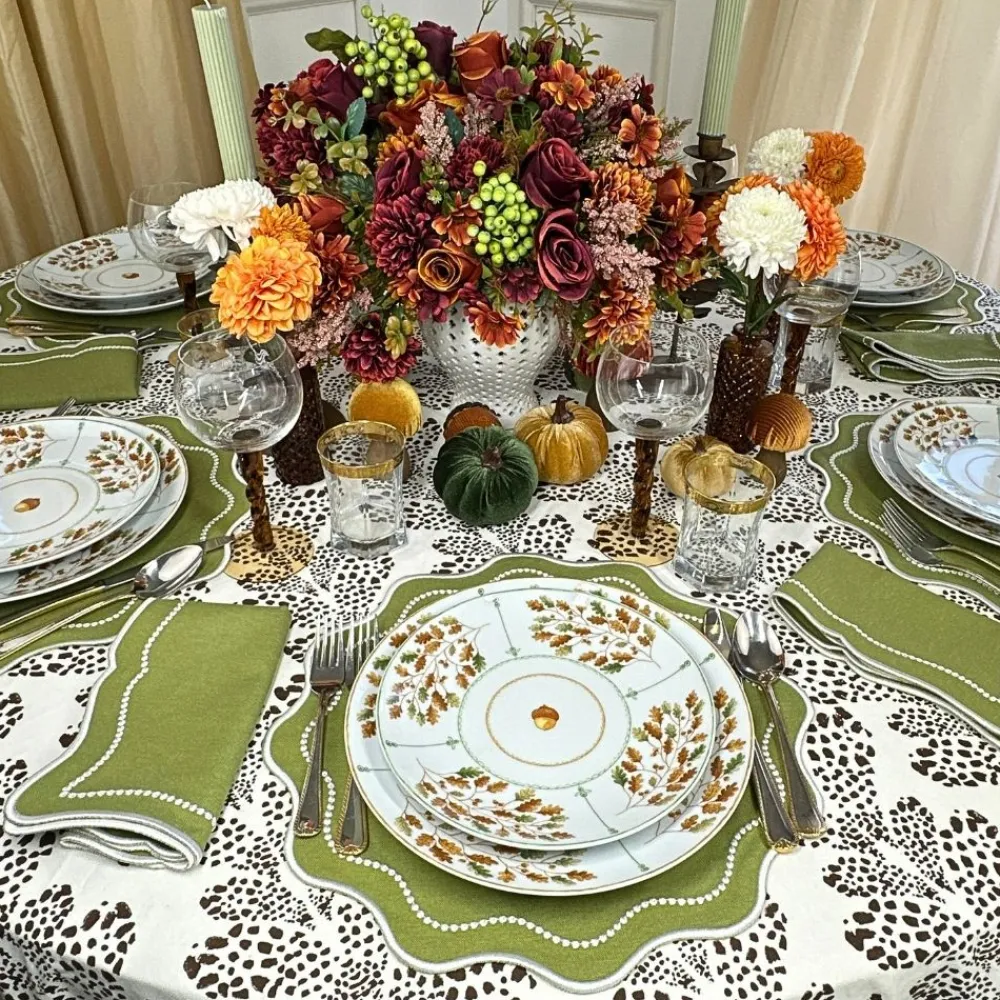 Flying Sheep Country Place Settings & Linens|The Kelli Tablecloth in Dark Cocoa