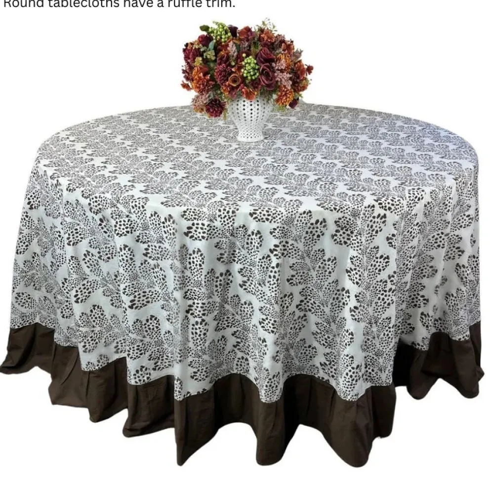 Flying Sheep Country Place Settings & Linens|The Kelli Tablecloth in Dark Cocoa