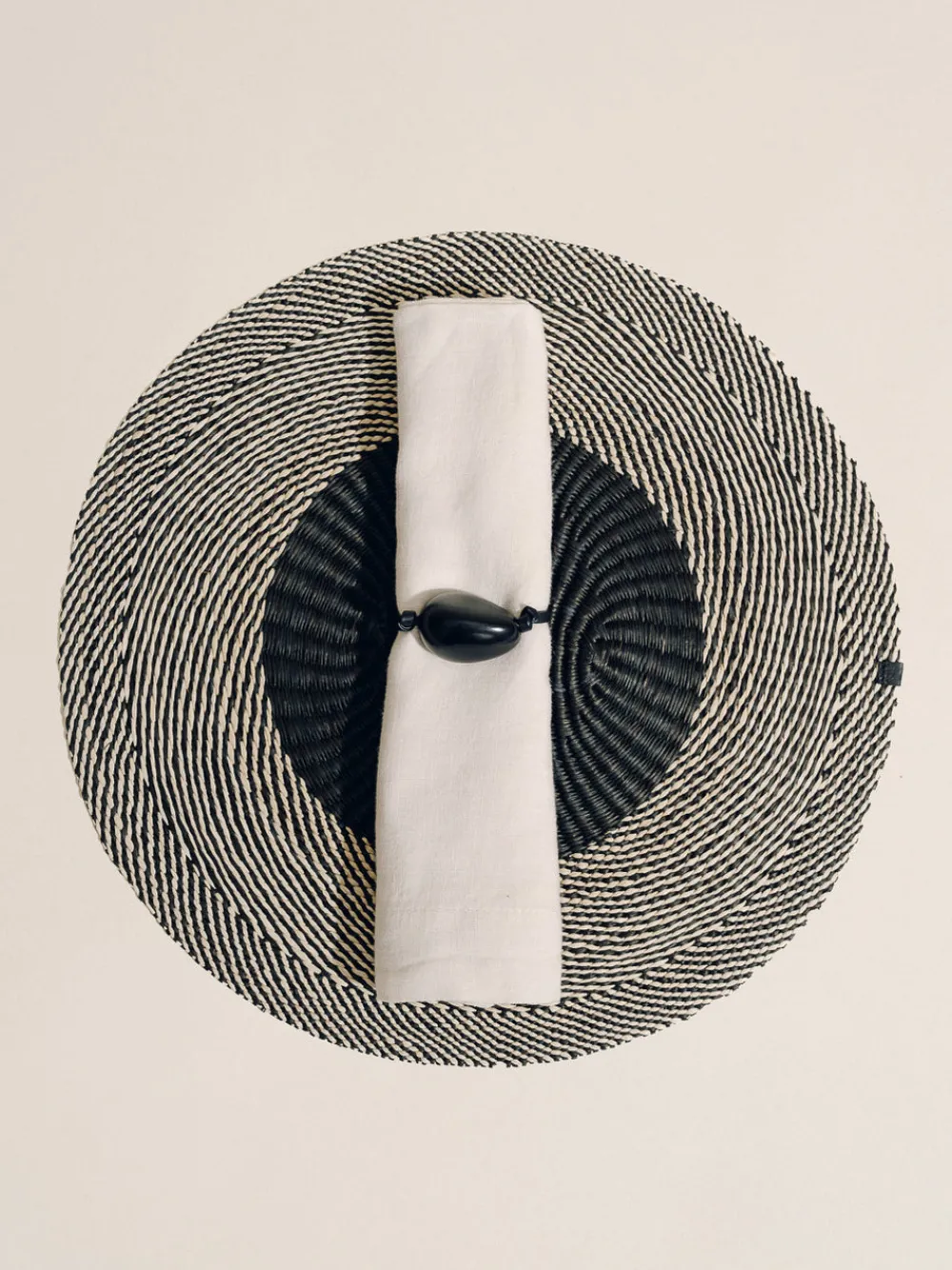 Hunting Season Place Settings & Linens|The Tagua Napkin Ring in Black, Set of 4