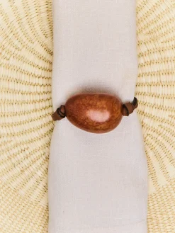 Hunting Season Place Settings & Linens|The Tagua Napkin Ring in Cognac, Set of 4