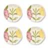 Two's Company Dinnerware|Tidbit Plates with Hand-Painted Floral Relief Design, Set of 4