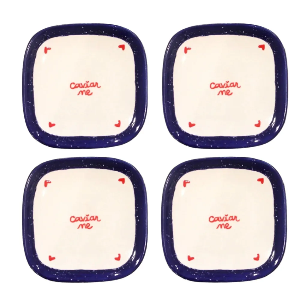 Caitlin Rounds Antiques Dinnerware|Tiny “Caviar Me” Plates, Set of 4