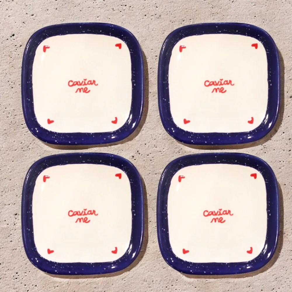 Caitlin Rounds Antiques Dinnerware|Tiny “Caviar Me” Plates, Set of 4