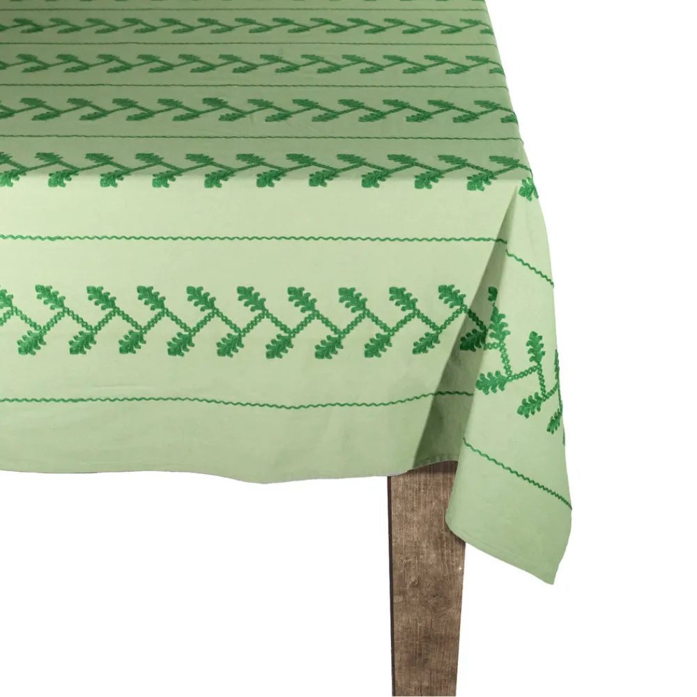 Carolina Irving and Daughters Place Settings & Linens|Tonal Green Vine Tablecloth