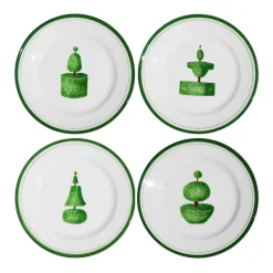 Este Ceramiche Dinnerware|Topiary Dinner Plates in Multi, Set of 4
