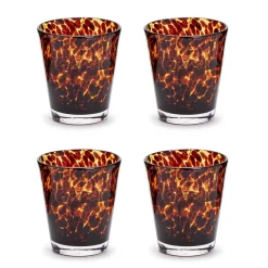 Two's Company Glassware|Tortoise Print Double Old Fashion Glass