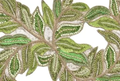 Kim Seybert Place Settings & Linens|Trellis Runner in Green & Gold