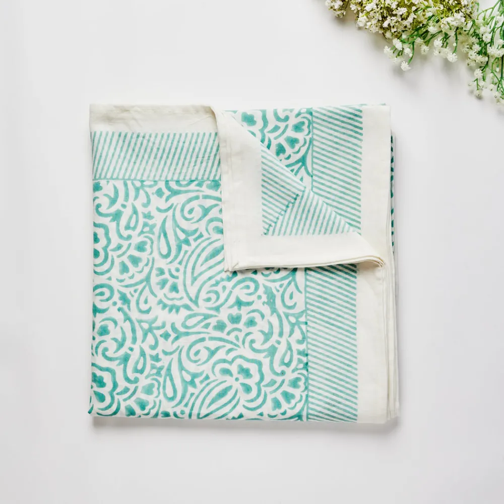 Maison Margaux Place Settings & Linens|Turquoise Amelia Tablecloth