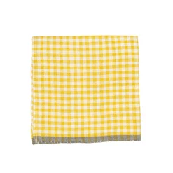 Caravan Place Settings & Linens|Two-Tone Gingham Napkins in Natural & Aqua, Set of 4